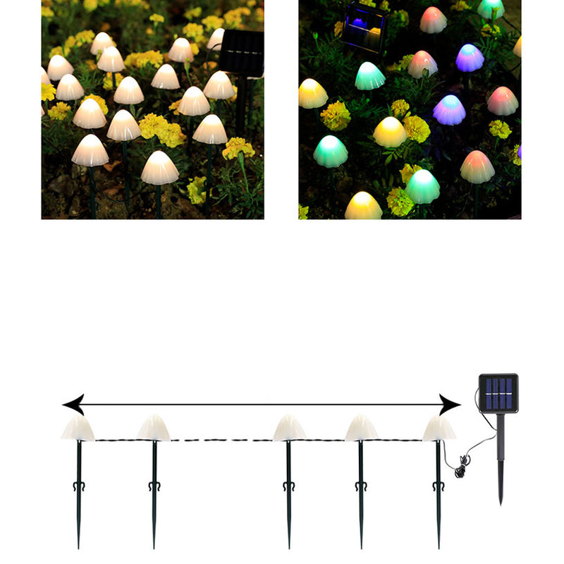 Contemporary Creative Solar Mini Mushroom Stainless Steel Acrylic LED Outdoor Landscape Light For Garden