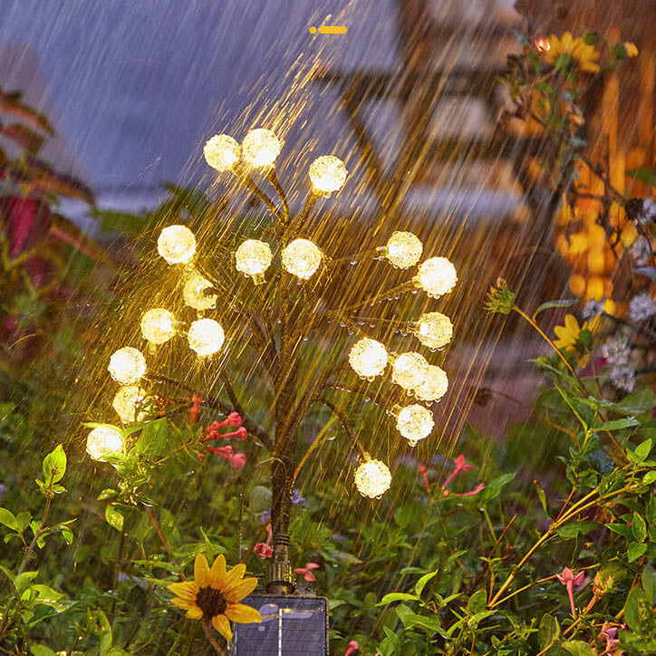 Solar Modern Simple ABS Crystal Branch Outdoor LED Decorative Ground Plug Light