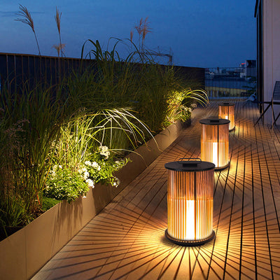 Modern Simplicity Cylinder Glass Stainless Steel 1-Light Landscape Light For Outdoor Patio