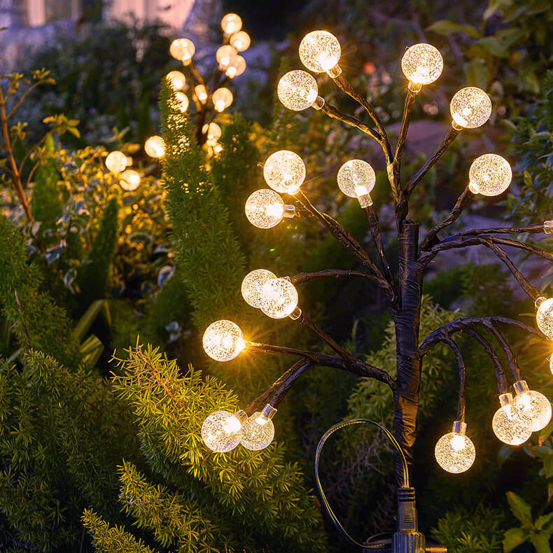 Solar Modern Simple ABS Crystal Branch Outdoor LED Decorative Ground Plug Light