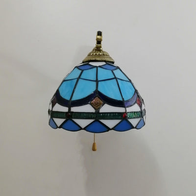 Tiffany Creative Resin Glass Flower Shape 1-Light Wall Sconce Lamp