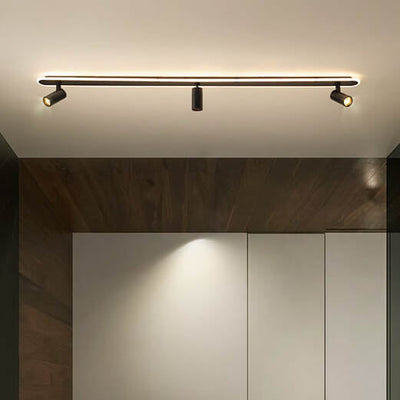 Modern Minimalist Long Strip 3/4 Light LED Flush Mount Track Light