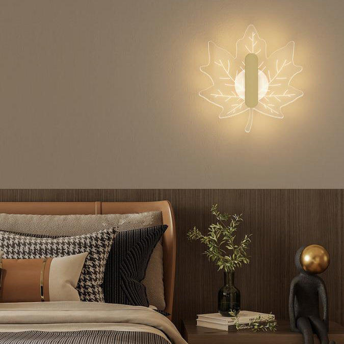 Modern Acrylic Maple Leaf Shape LED Creative Wall Sconce Lamp