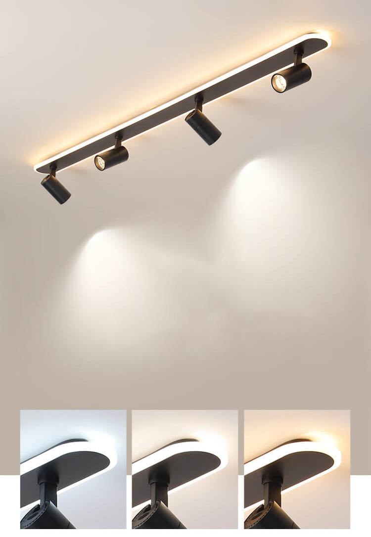 Modern Minimalist Long Strip 3/4 Light LED Flush Mount Track Light