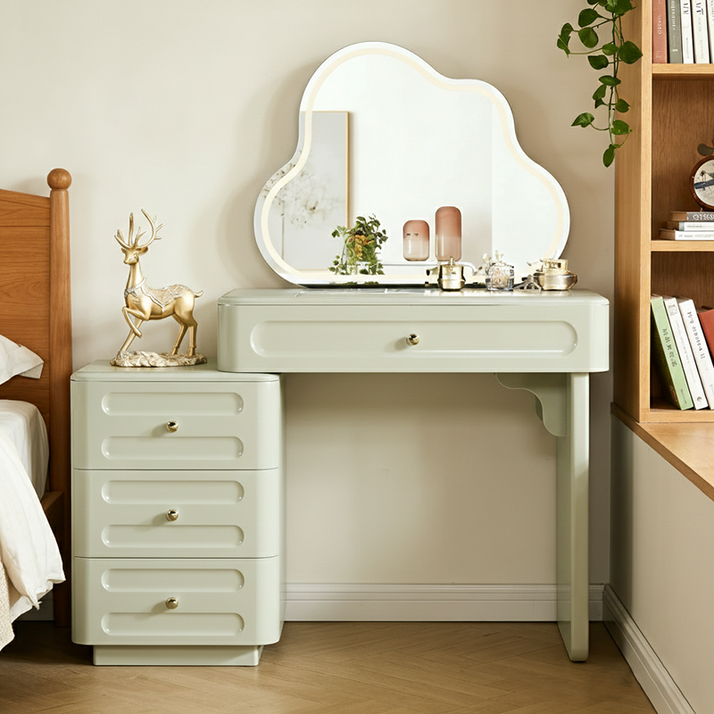 modern dressing table with mirror and drawers Expandable Vanity Desk 3-Drawer Cabinet rectangle-hotfix-2 Color:Black Terry Cloth Perfect for a bedroom Mira Mesh Corset Dress