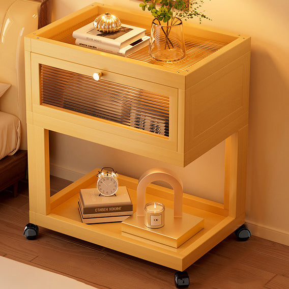 Traditioneller Vintage Nachttisch aus quadratischem Glas und Bambus mi –  BulbSquare