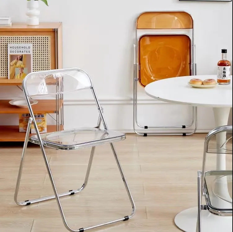 透明アクリル製ミニマリスト椅子 白い座面 【公式通販】