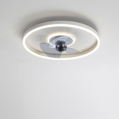Nordic Minimalist Round Invisible LED Flush Mount Ceiling Fan Light