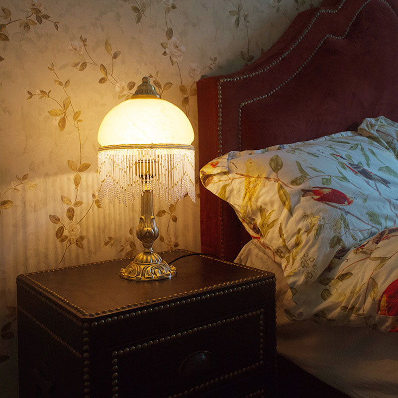 Bohemian Nightstand Light Vintage Bohemian Glass Dome Tassel