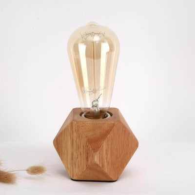 Industrial Vintage Wooden Base Night Light Table Lamp