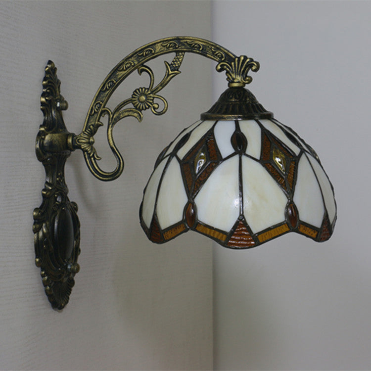 Tiffany Vintage Baroque Geometric Bowl 1-Light Wall Sconce Lamp