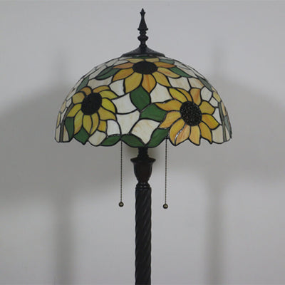 European Tiffany Sunflower 2-Light Standing Floor Lamp