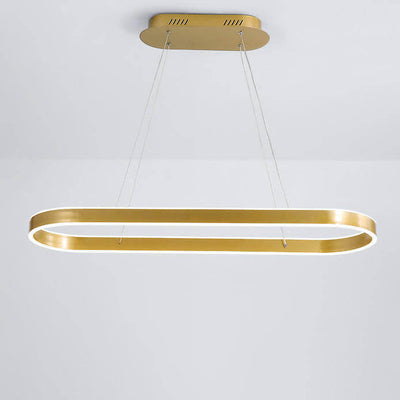 Modern Minimalist Light Luxury Oval Aluminum LED Chandelier