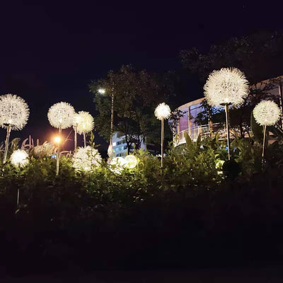 Solar Dandelion Aluminum Wire Globe Light LED Outdoor Waterproof Luminous Garden Insert Ground Landscape Light