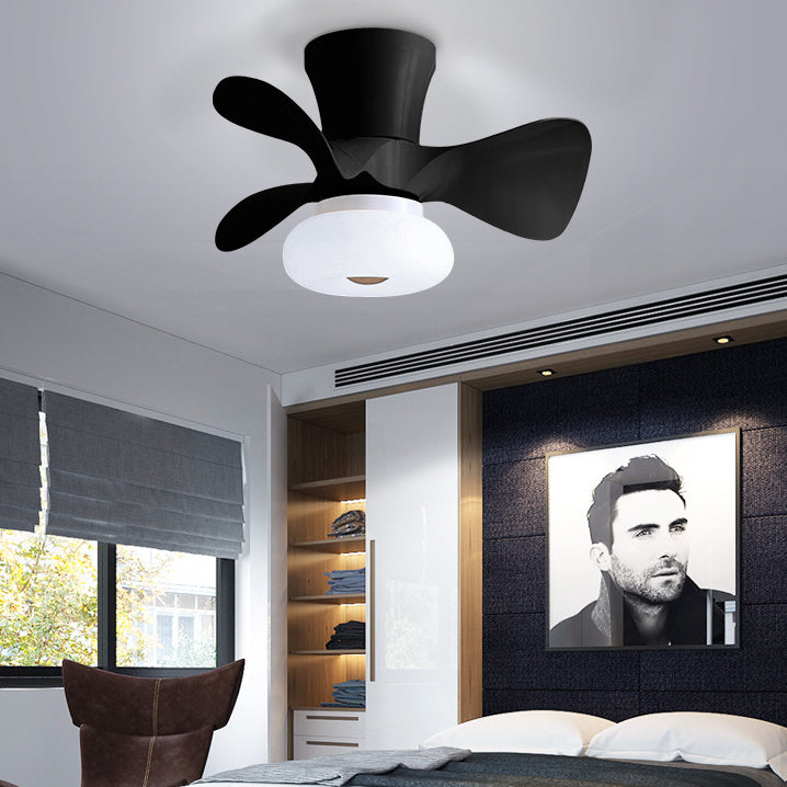 Nordic Macaron Metal LED Semi-Flush Mount Ceiling Fan Light