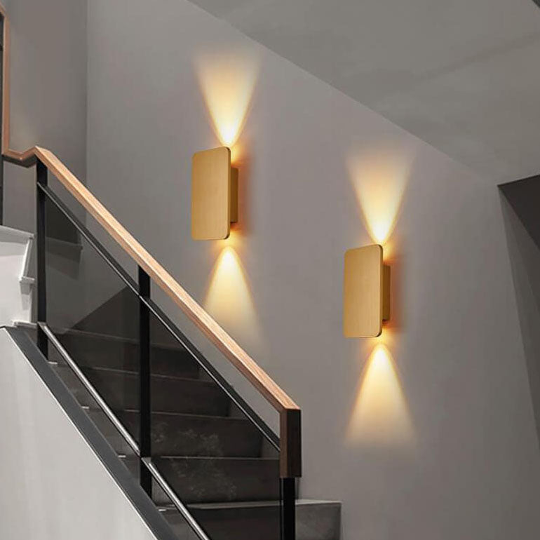 Nordic Minimalist Aluminum Rectangular Flat Panel 1-Light LED Wall Sconce Lamp