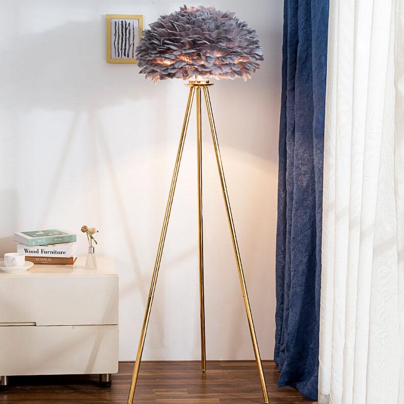 Modern Feather 1-Light Globe Standing Floor Lamp