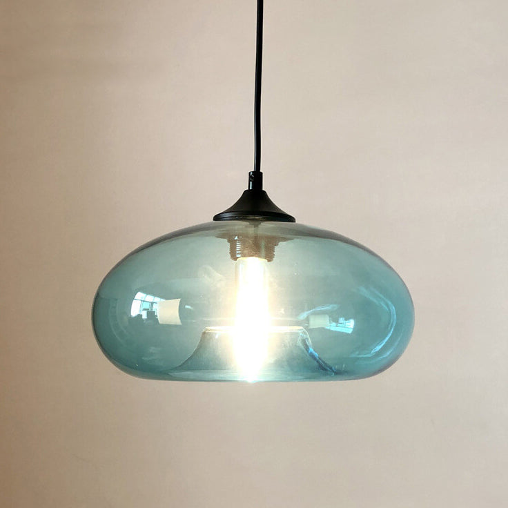 Creative Colored Glass Oval 1-Light Pendant Light