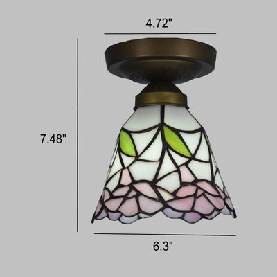 Traditional European Tiffany 1-Light Wall Sconce Lamp For Bedroom