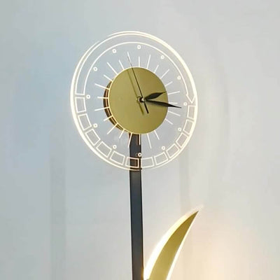 Modern Creative LED Art Standing Floor Lamp with Clock
