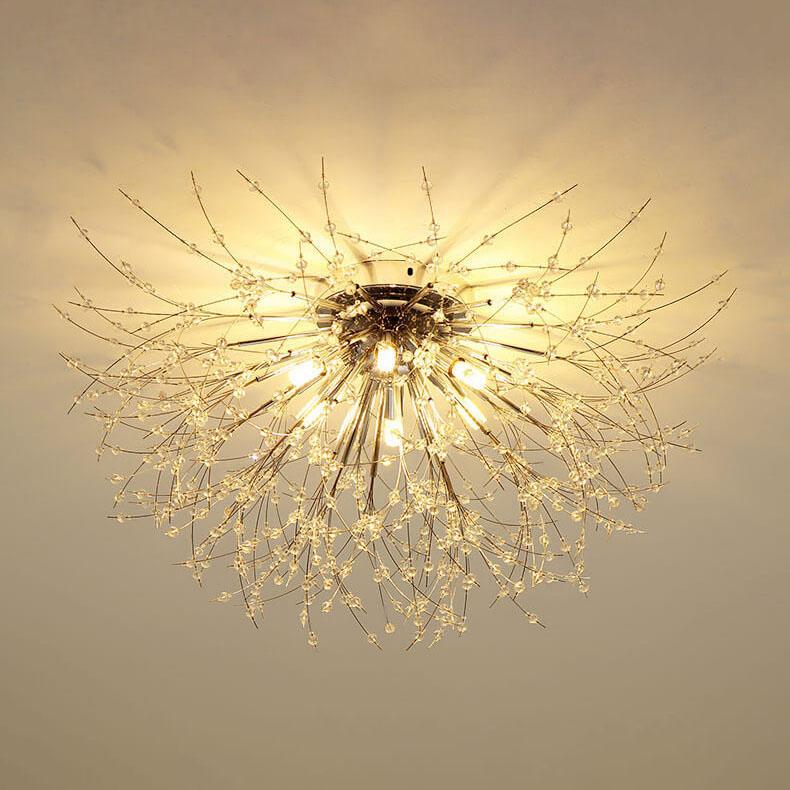 Modern Creative Dandelion Crystal 5/6/8 Light Semi-Flush Mount Ceiling Light