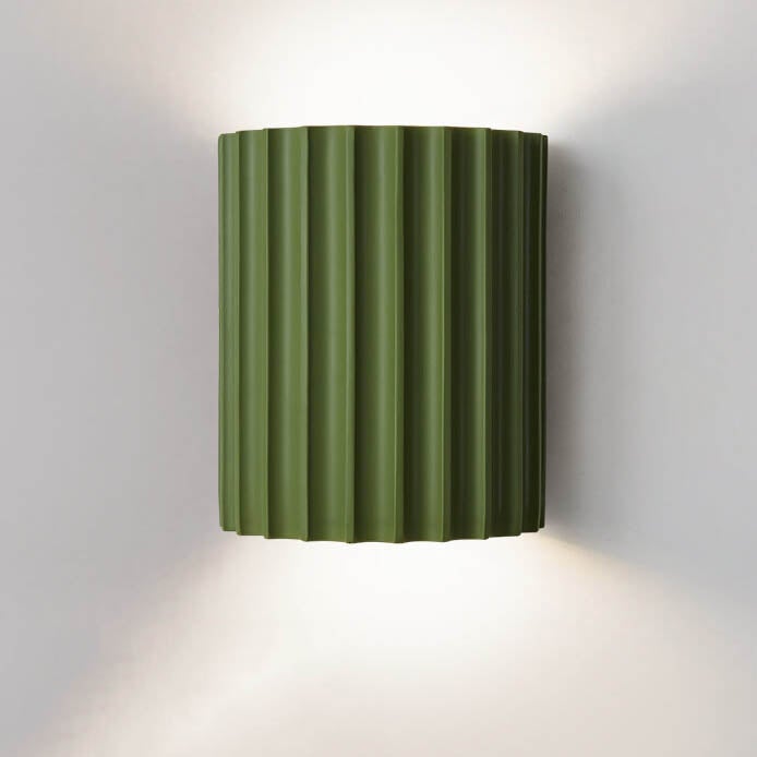 Macaron Resin Striped Half Cylinder 1-Light Wall Sconce Lamp
