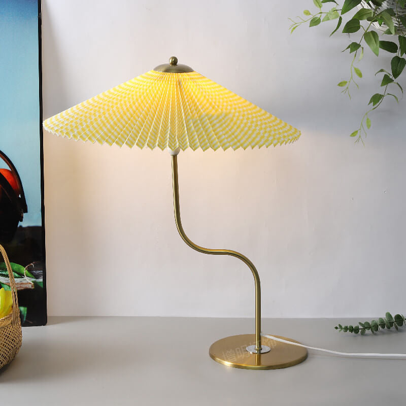 Modern Fabric Table Lamp Light Umbrella Shape Nordic Desk Lamp