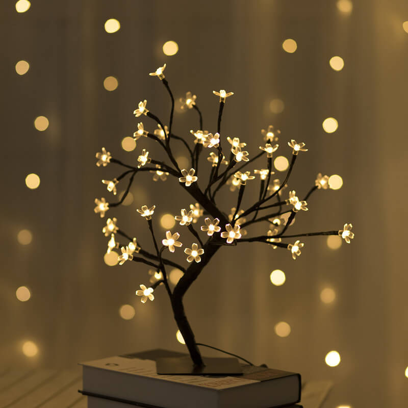 led cherry blossom bonsai tree light 48 Light Blossom Cherry Blossom Tree Light USB Decoration LED Tree Tab – BulbSquare