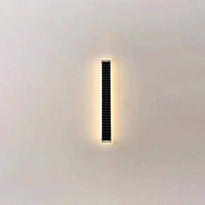 Minimalist Outdoor Solar Rectangular Strip Waterproof Patio LED Wall Sconce Lamp