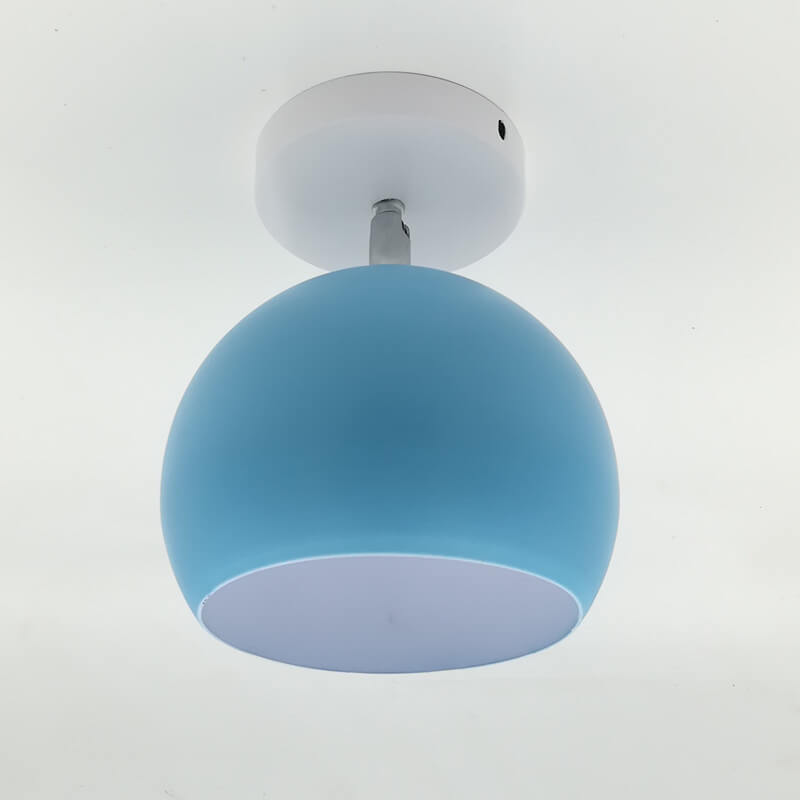 Nordic Macaron Dome 1-Light Semi-Flush Mount Ceiling Light