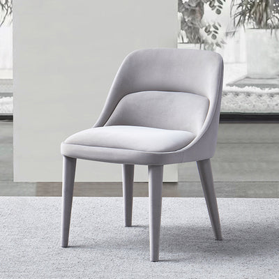 Modern Minimalist Rectangular Velvet Solid Wood Iron Dining Chair Backrest For Dining Room
