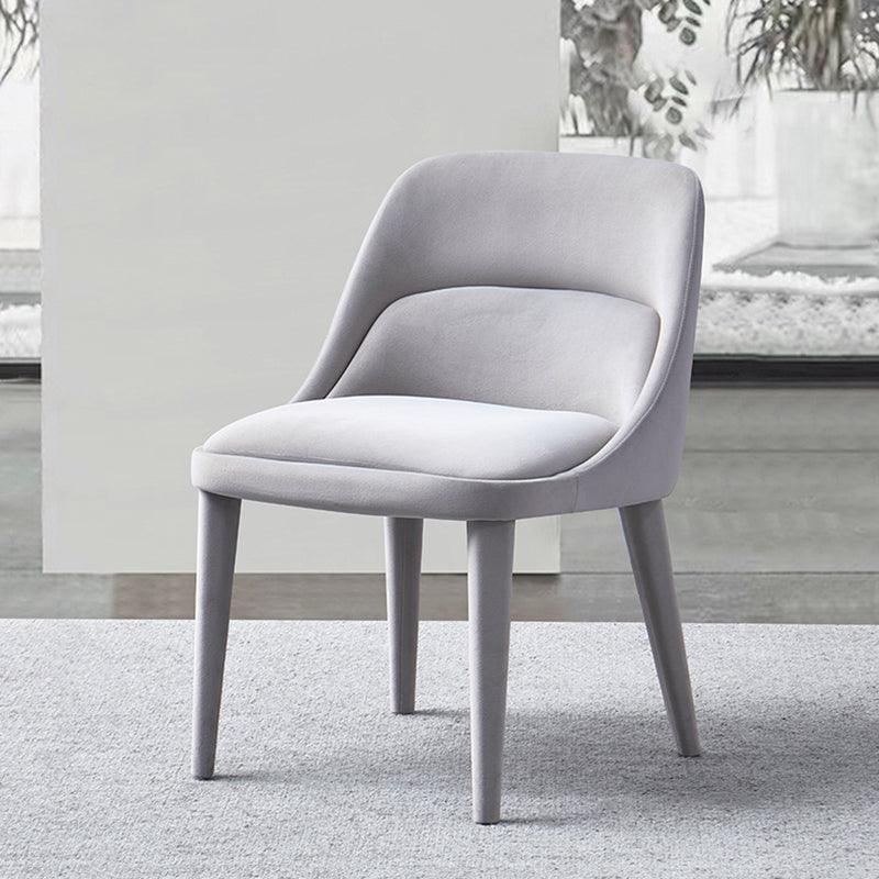 Modern Minimalist Rectangular Velvet Solid Wood Iron Dining Chair Backrest For Dining Room