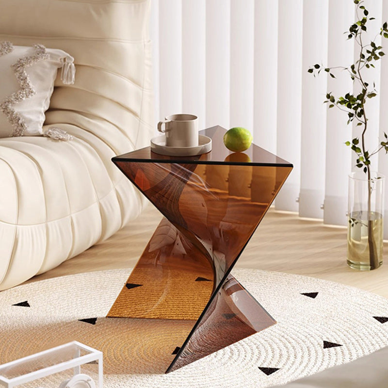 Modern Minimalist Geometric Corner Triangle PC End Table 1-Tier For Living Room