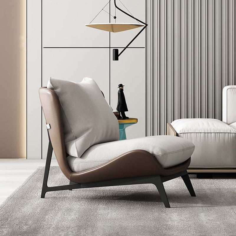 Contemporary Scandinavian Faux Leather Carbon Steel Latex Cotton Sofa For Living Room