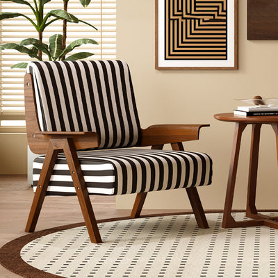 Traditional French Rectangular Velvet Solid Wood Accent Chair Backrest Armrest For Living Room