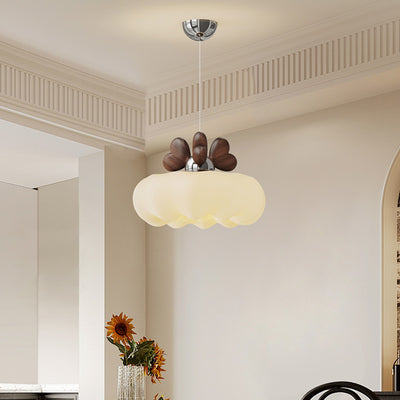 Contemporary Creative Pumpkin Heart-Shaped Iron Acrylic LED Pendent Light For Bedroom