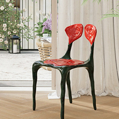 Moderner Art Deco Rose Square FRP Composite Esszimmerstuhl Rückenlehne ohne Armlehnen für Esszimmer 