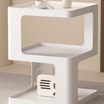Table d'appoint carrée en fer minimaliste moderne à 3 niveaux pour salon 
