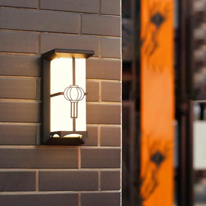 Lampe murale moderne en forme de cuboïde en aluminium acrylique LED étanche pour patio extérieur 
