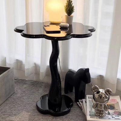 Zeitgenössischer skandinavischer Blütenblätter-Glas-Edelstahl-Beistelltisch 1-Ebene für das Wohnzimmer 