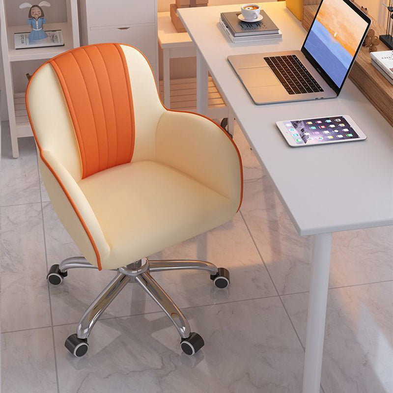 Zeitgenössischer skandinavischer Kurvenquadrat PU Leder Stahl Nylon Schreibtischstuhl Rückenlehne Arm für das Home Office 