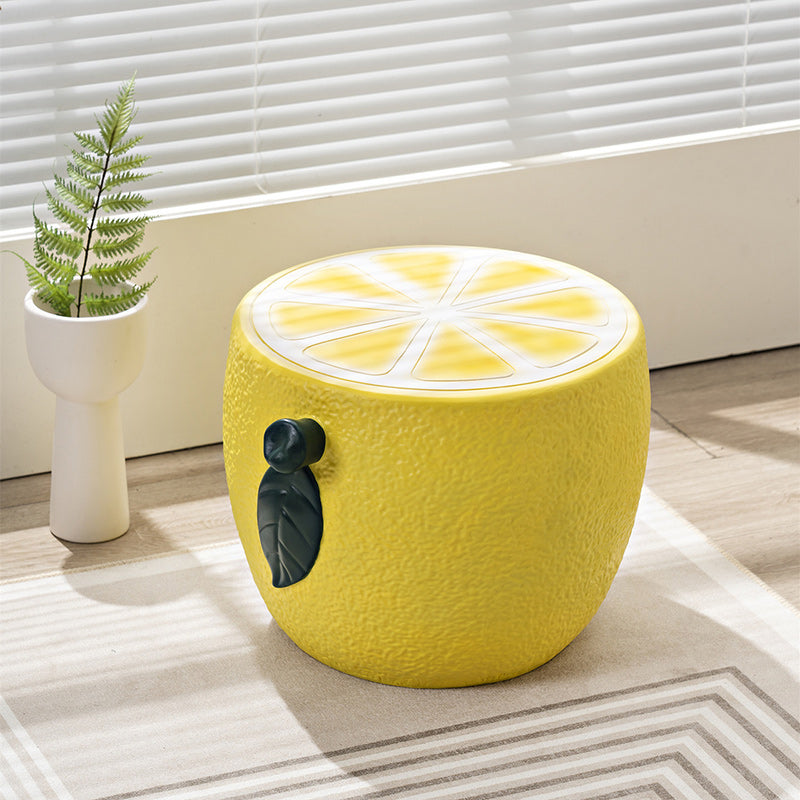 Moderno Art Deco Hoja de Limón Redonda Silla de Plástico Sin Respaldo Sin Brazos Para Dormitorio 