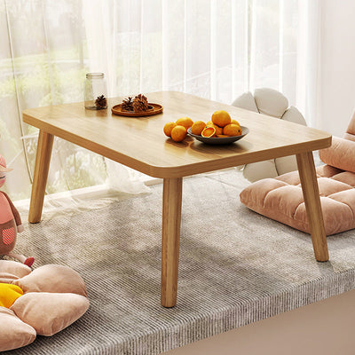 Moderner minimalistischer rechteckiger Couchtisch aus massivem Holz für das Wohnzimmer 