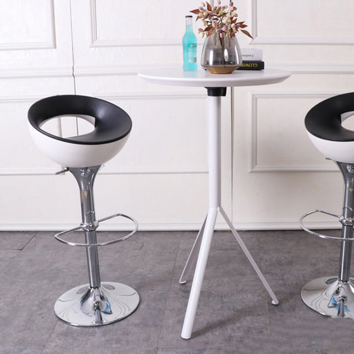 Tabouret de bar pivotant avec repose-pieds rond en fer ABS simplicité moderne pour cuisine 