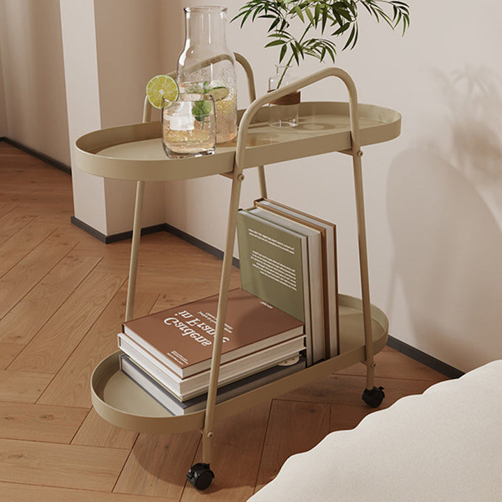 Moderner minimalistischer langer ovaler Eisen-Entfernungstisch, 2-stufig für das Wohnzimmer 