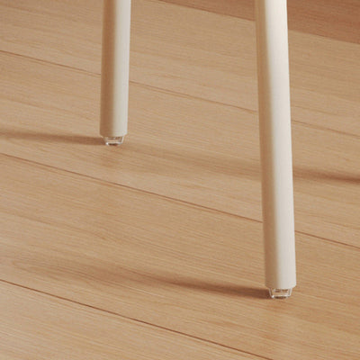Tabouret de coiffeuse sans dossier en tissu rond crème Art Déco moderne en fer pour chambre 
