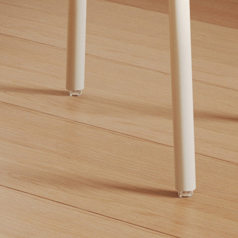 Tabouret de coiffeuse sans dossier en tissu rond crème Art Déco moderne en fer pour chambre 