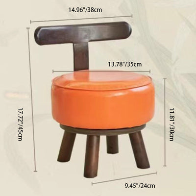 Tabouret rond en bois créatif contemporain en PVC avec dossier sans accoudoirs pour salon 