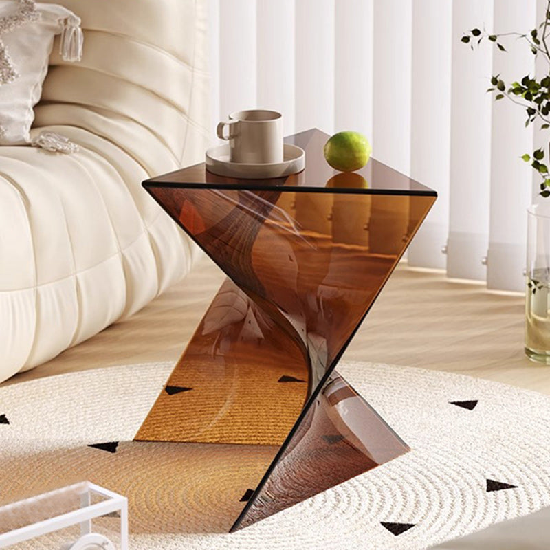 Modern Minimalist Geometric Corner Triangle PC End Table 1-Tier For Living Room