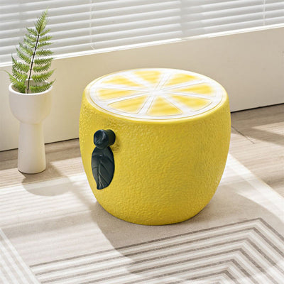 Moderne Art Deco Zitronenblatt Runde Plastikstuhl Rückenlehne Ohne Armlehnen Für Schlafzimmer 